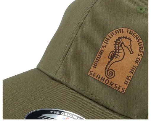 Sea Horse Wooly Combed Olive Flexfit - Iconic