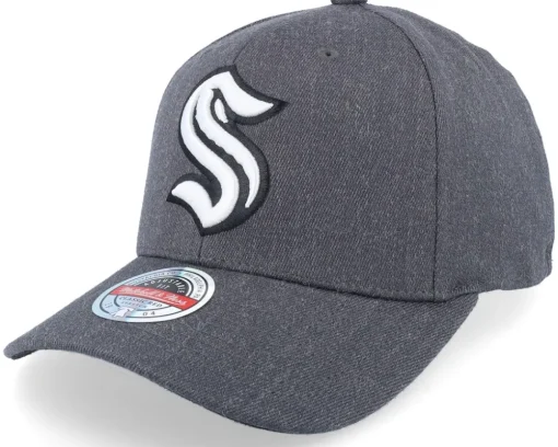 Seattle Kraken Charcoal Classic Red Charcoal Adjustable - Mitchell & Ness