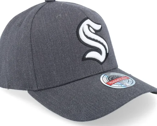 Seattle Kraken Charcoal Classic Red Charcoal Adjustable - Mitchell & Ness