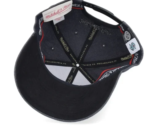 Seattle Kraken Charcoal Classic Red Charcoal Adjustable - Mitchell & Ness