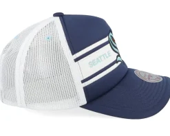 Seattle Kraken Sideline Navy/White A-frame Trucker - Mitchell & Ness