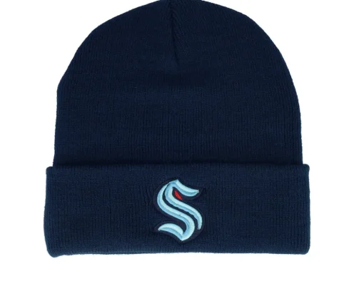 Seattle Kraken Terrain Knit Solid Blue Cuff - American Needle