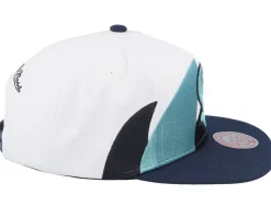 Seattle Kraken Vintage Sharktooth White/Navy Snapback - Mitchell & Ness