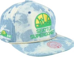 Seattle Supersonics Acid Wash Blue Snapback - Mitchell & Ness