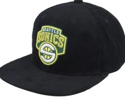 Seattle Supersonics Black Cord Hwc Black Snapback - Mitchell & Ness