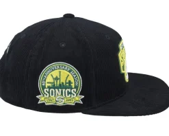 Seattle Supersonics Black Cord Hwc Black Snapback - Mitchell & Ness