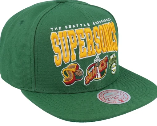 Seattle Supersonics Champ Stack Green Snapback - Mitchell & Ness