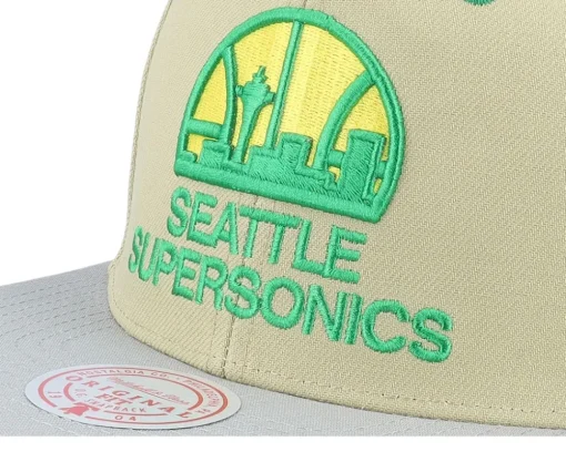Seattle Supersonics Classic Canvas Tan Snapback - Mitchell & Ness