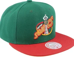 Seattle Supersonics Core Basic Green/Red Snapback - Mitchell & Ness