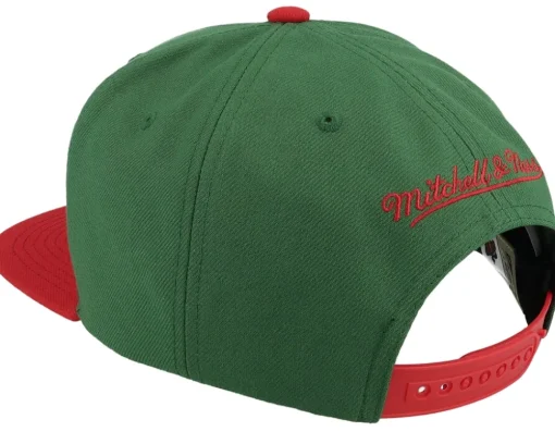 Seattle Supersonics Crooked Path Green/Red Snapback - Mitchell & Ness
