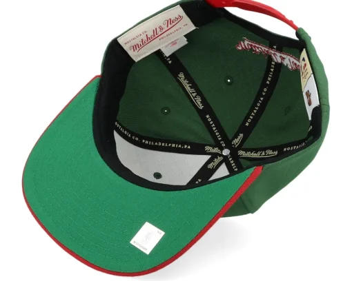 Seattle Supersonics Crooked Path Green/Red Snapback - Mitchell & Ness