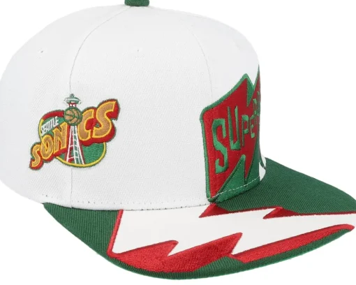Seattle Supersonics Fast Times Hwc White Snapback - Mitchell & Ness