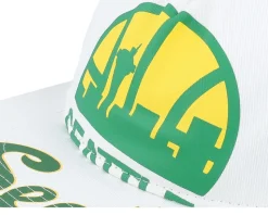Seattle Supersonics In Your Face Deadstock Hwc White Snapback - Mitchell & Ness