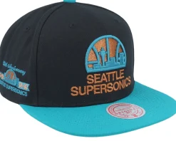 Seattle Supersonics Make Cents Black/Teal Snapback - Mitchell & Ness
