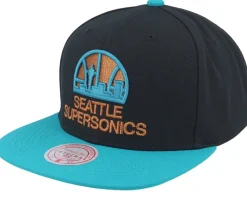 Seattle Supersonics Make Cents Black/Teal Snapback - Mitchell & Ness