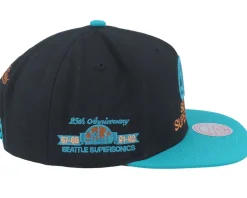 Seattle Supersonics Make Cents Black/Teal Snapback - Mitchell & Ness