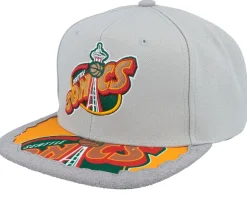 Seattle Supersonics Munch Time Hwc Grey Snapback - Mitchell & Ness