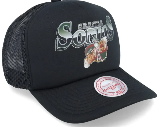 Seattle Supersonics Rock On Black Trucker - Mitchell & Ness
