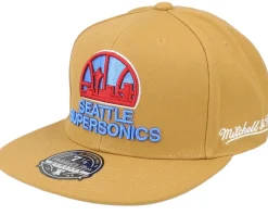 Seattle Supersonics Sand And Sky Tan Fitted - Mitchell & Ness