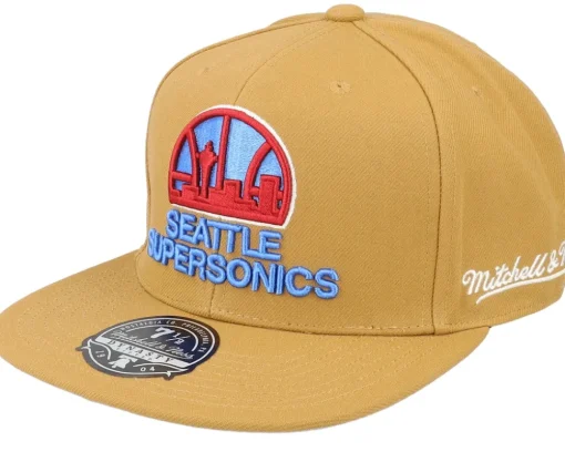 Seattle Supersonics Sand And Sky Tan Fitted - Mitchell & Ness