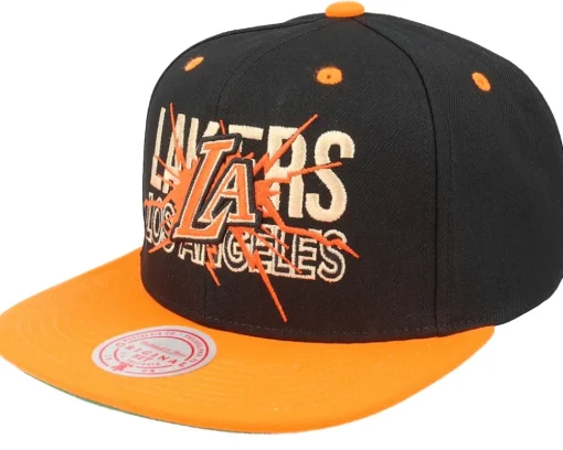 Seattle Supersonics Shattered Black/Orange Snapback - Mitchell & Ness