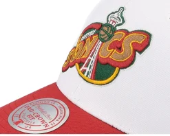Seattle Supersonics Team 2 Tone 2.0 Pro White/Red Adjustable - Mitchell & Ness
