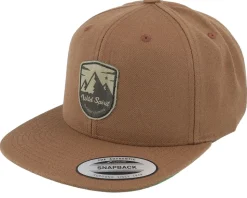 Shield Peak Tan Brown Snapback - Wild Spirit