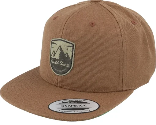 Shield Peak Tan Brown Snapback - Wild Spirit