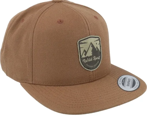 Shield Peak Tan Brown Snapback - Wild Spirit