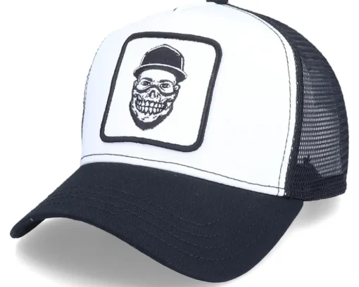 Skull Bandana Gangsta Patch White/Black Trucker - Iconic