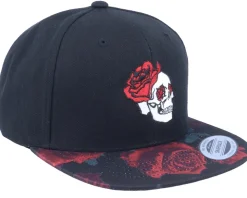 Skulls And Roses Black/Rose Red Snapback - Iconic