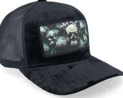 Skulls Horror Velvet Black/Black A-frame Trucker - Scenes