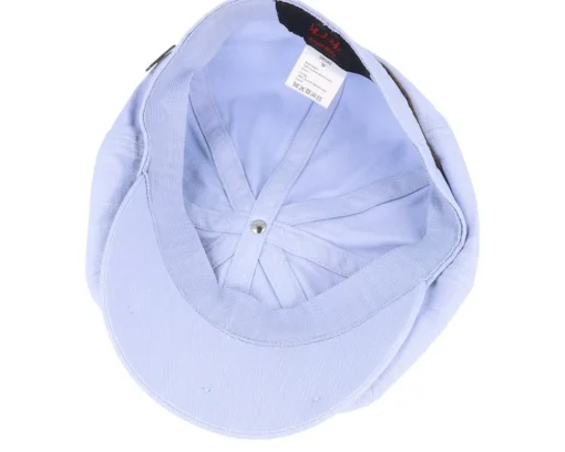 Slub Cotton Light Blue Flat Cap - MJM Hats