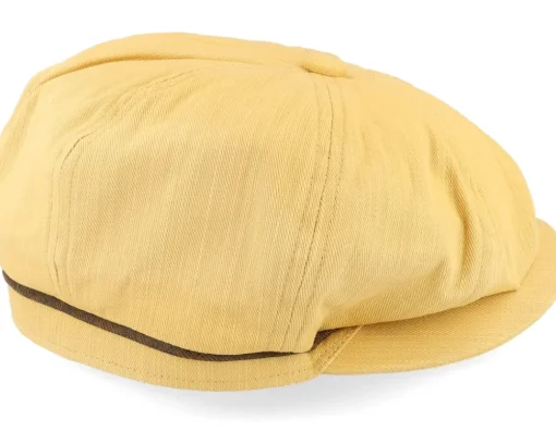 Slub Cotton Yellow Flat Cap - MJM Hats