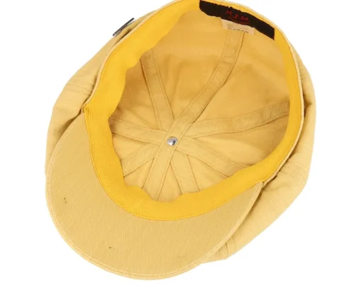 Slub Cotton Yellow Flat Cap - MJM Hats