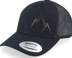 Small Engraved Mountain Black Trucker - Wild Spirit