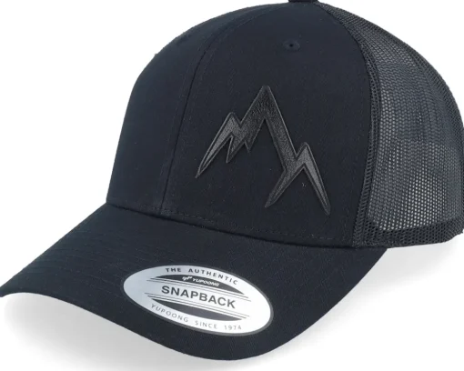 Small Engraved Mountain Black Trucker - Wild Spirit