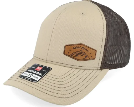 Small Mountain Brown Patch Khaki/Coffee Trucker - Wild Spirit