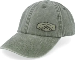 Small Mountain Green Patch Washed Olive Dad Cap - Wild Spirit