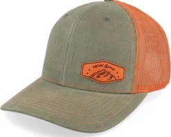Small Mountain Orange Patch Dark Loden/Terracotta Trucker - Wild Spirit