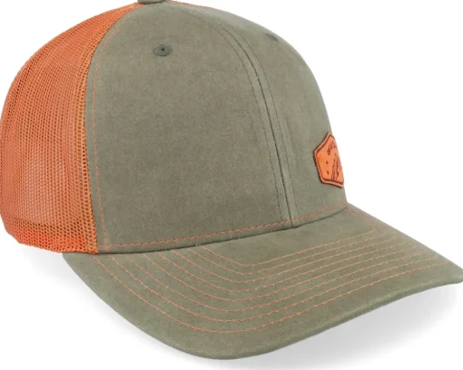 Small Mountain Orange Patch Dark Loden/Terracotta Trucker - Wild Spirit