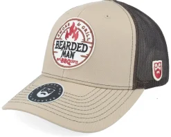 Smoke Grill Bbq Logo 112 Khaki/Coffee Trucker - Bearded Man