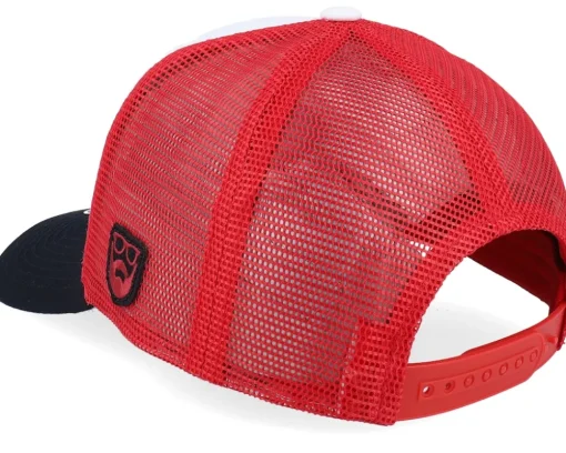 Smoke Grill Bbq Logo Blk White/Scarlet Trucker - Bearded Man