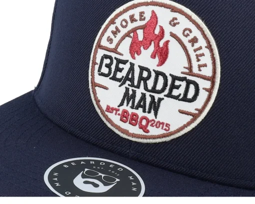 Smoke Grill Bbq Logo Dark Navy/Dark Navy Snapback - Bearded Man