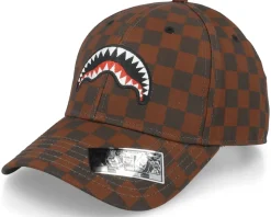 Smooth Check Cap Brown Adjustable - Sprayground