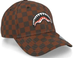 Smooth Check Cap Brown Adjustable - Sprayground