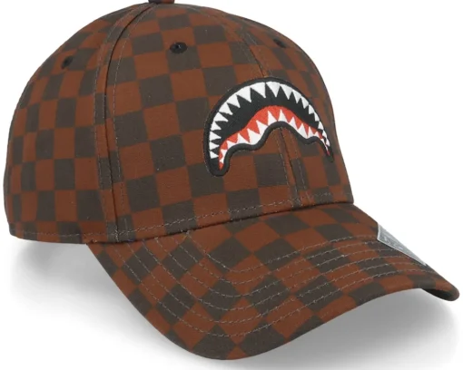 Smooth Check Cap Brown Adjustable - Sprayground