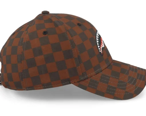 Smooth Check Cap Brown Adjustable - Sprayground