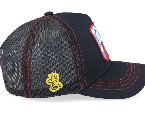 Snoopy & Woodstock Peanuts Black Trucker - Capslab