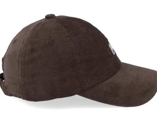 Soft Slussen Corduroy Mountain Logo Coffee Brown Dad Cap - Dedicated